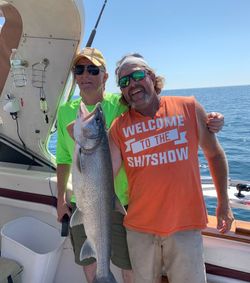 Photo of a large lake trout caught while fishing in the Knife River