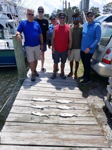 6 people fishing in North Carolina