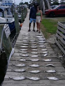 A person fishing at the Wanchese Marina Llc