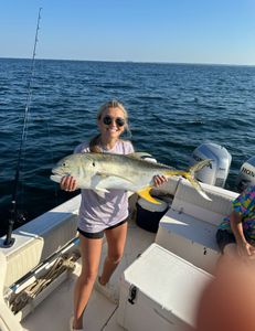 Smiling angler with giant jack crevalle!