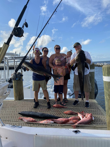 Two big cobia fish caught during fishing trip at Dauphin Island