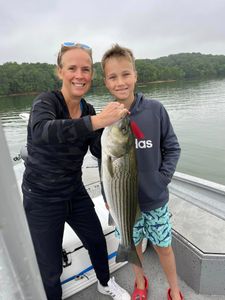 Striped bass caught in Oakwood during fishing trip
