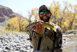 A lone angler fishing in the great outdoors of Wyoming