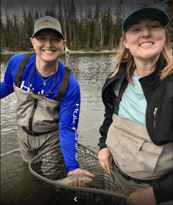 Two people fishing in WY