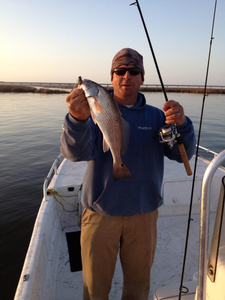 Redfish caught by a lone angler at Manns Harbor