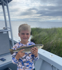 Spotted Weakfish, 15 inches, fishing in NC