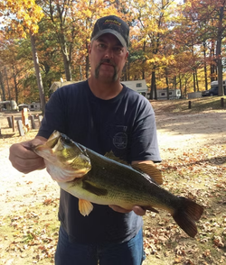 Angler with a 22-inch fish in Hale