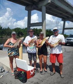Two anglers catching fish at North Topsail Beach