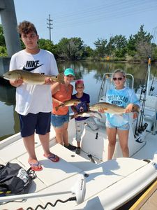 Four redfish caught in North Topsail Beach