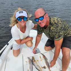 Three redfish caught while fishing at North Topsail Beach