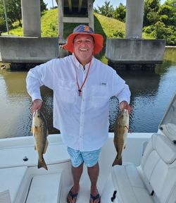 Two redfish caught on a fishing trip in NC