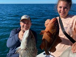 Two gag grouper fish caught while fishing in FL