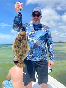 Photo of a summer flounder, 19 inches long, caught while fishing in FL
