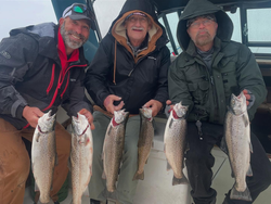6 Atlantic Salmon, Rainbow Trout, and Sea Trout fish caught in Oswego