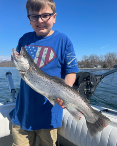 A person fishing in Oswego