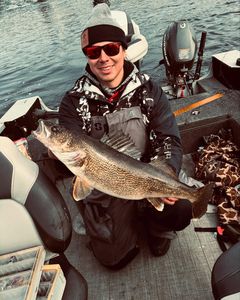 Angler with a 21-inch walleye caught in Crandon, Wisconsin