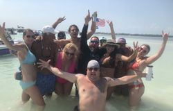 Group of 8 people on a cruise or tour in FL