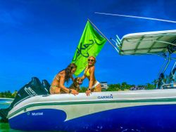 Two people enjoying water sports activities in Islamorada