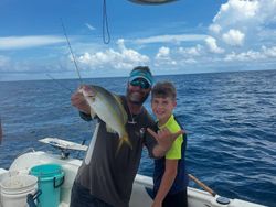 Two people enjoying a fishing cruise in Florida