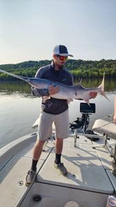 Lone angler fishing in OK