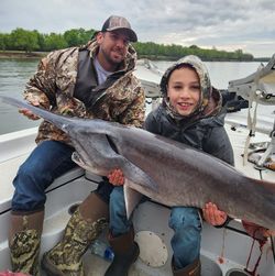A great catch of a huge 42-inch fish while fishing in OK