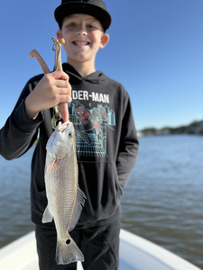 Nice redfish using deep sea light tackle as weather cleared up!