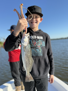 Nice speckled trout on light tackle with clearing afternoon conditions!