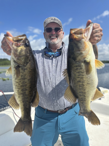 Double trouble: Largemouth Bass bonanza in Steinhatchee's cloudy waters!