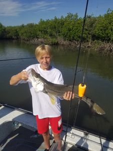 Lone angler in Florida enjoying a fishing trip
