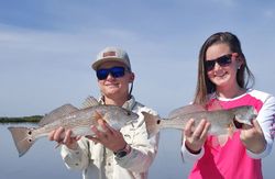Two redfish caught in New Smyrna Beach, Florida