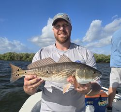 A large redfish caught while fishing in New Smyrna Beach