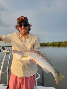 Spotted weakfish caught while fishing in FL