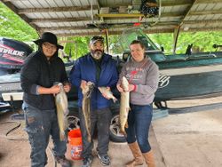 Three anglers enjoying a day of fishing in WI