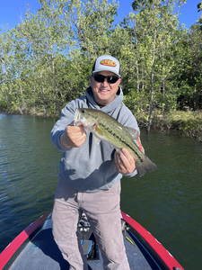 Hooked a feisty Largemouth Bass at the perfect spot!