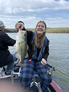 Landed a big largemouth bass in the great outdoors!