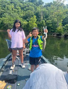A single rainbow trout caught on a fishing trip in MO