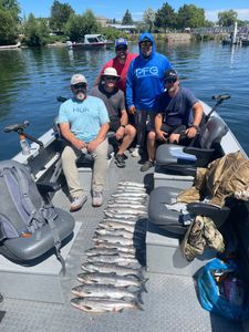 Two rainbow trout fishing in Washington