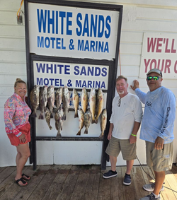 Five 14-inch fish caught during fishing trip at South Padre Island