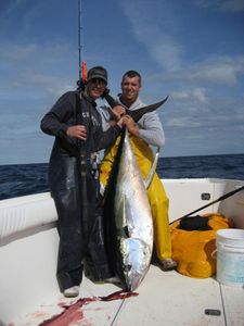 Blackfin tuna, a 38-inch fish, caught while fishing in Galveston