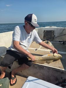 One person fishing in Galveston
