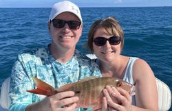 A lone 16-inch mutton snapper caught while fishing in West Palm Beach