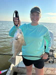 Angler with a single 18-inch fish in Matagorda, Texas
