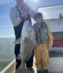 Large black drum fish caught during fishing trip in Matagorda TX