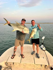 Two Crevalle Jack fish caught in Matagorda, Texas