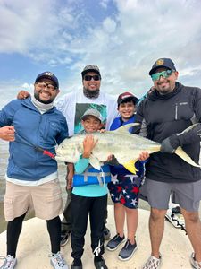 Crevalle jack catch displayed by fishing group in Matagorda TX