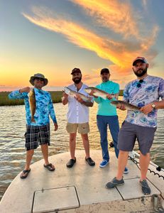 Three redfish caught while fishing in Matagorda