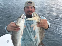 Two 14-inch fish caught in Rockport while fishing and hunting