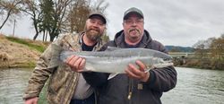 Oregon anglers enjoying a salmon run.