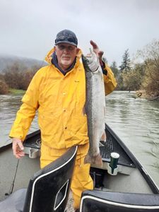 A rainbow trout caught in Myrtle Creek during fishing