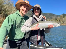Rainbow trout catch displayed on fishing boat at Myrtle Creek Oregon